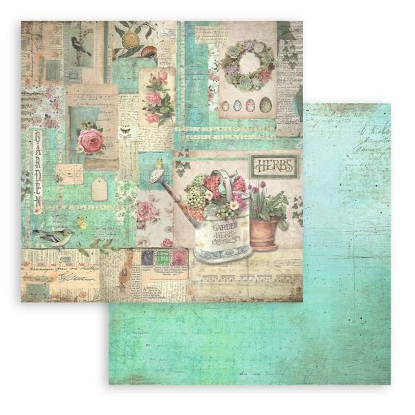 Stamperia - Designpapier "Garden" Paper Pack 8x8 Inch - 10 Bogen