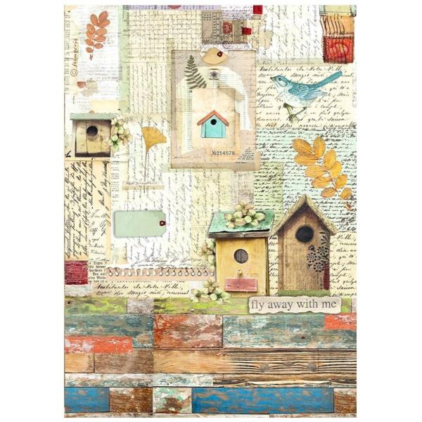 Stamperia - Decopatch Papier "Nests" Decoupage A4 - 6 Bogen  