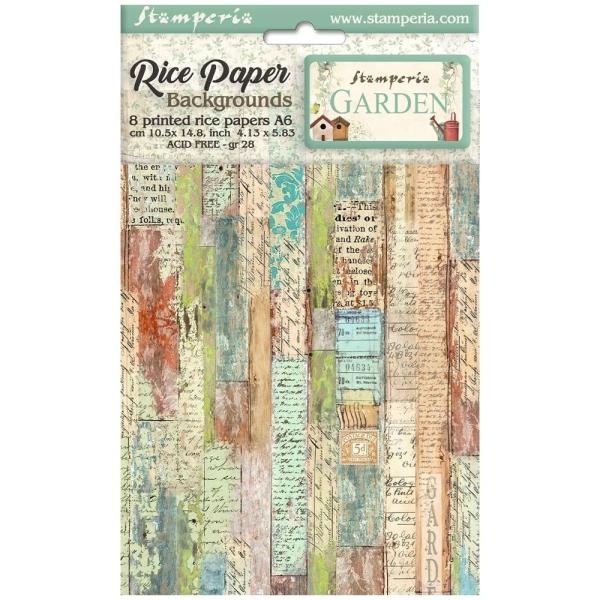 Stamperia - Decopatch Papier "Backgrounds" Decoupage A6 - 8 Bogen  