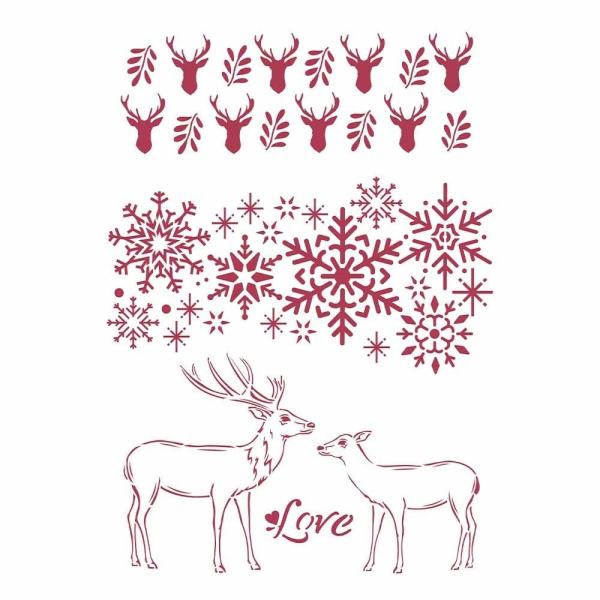 Stamperia - Schablone A4 "Winter Tales Love" Stencil