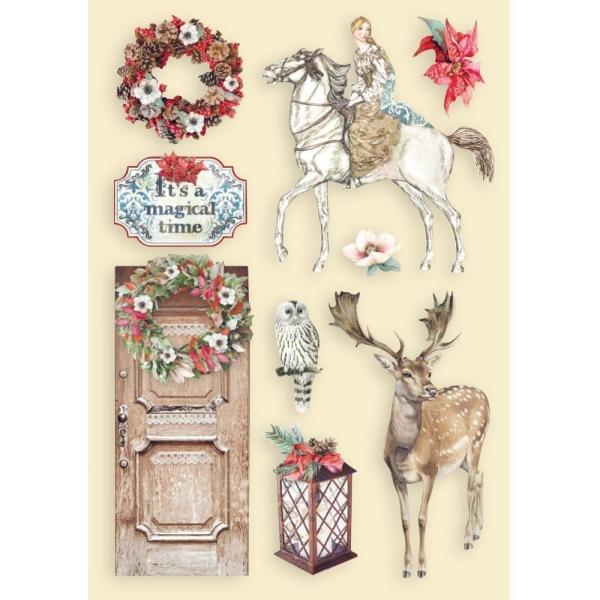 Stamperia - Holzteile A5 "Winter Tales Horse & Deer" Wooden Shapes