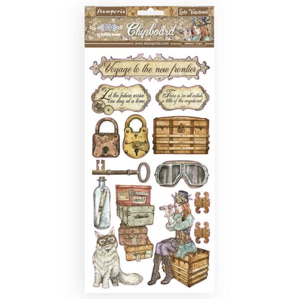 Stamperia - Aufkleber "Lady Vagabond" Chipboards