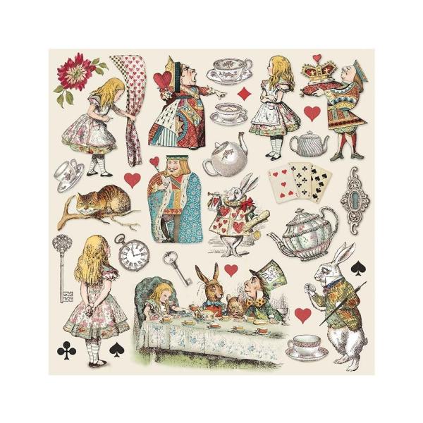 Stamperia - Designpapier "Alice in Wonderland" Paper Pack 6x6 Inch - 10 Bogen