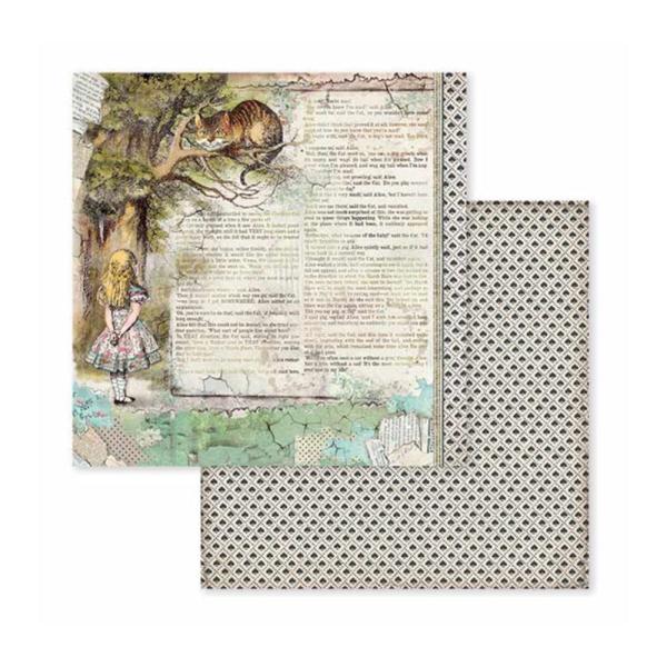 Stamperia - Designpapier "Alice in Wonderland" Paper Pack 6x6 Inch - 10 Bogen