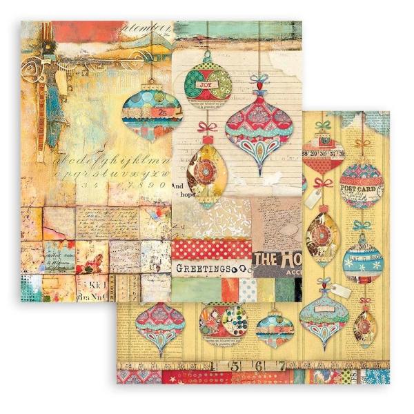 Stamperia - Designpapier "Christmas Patchwork" Paper Pack 6x6 Inch - 10 Bogen