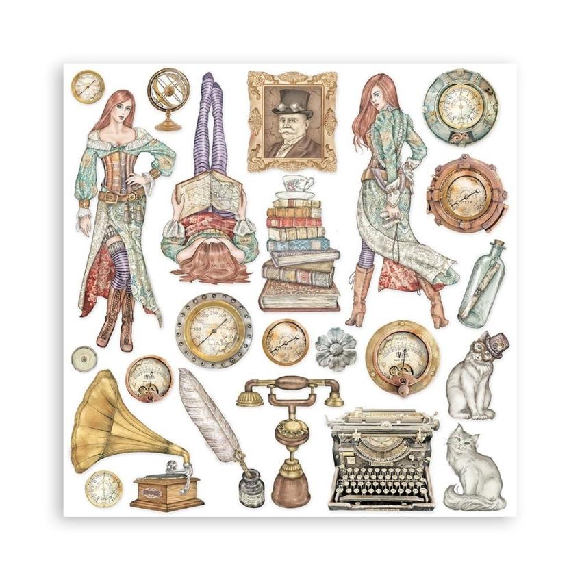 Stamperia - Designpapier "Lady Vagabond Lifestyle" Paper Pack 8x8 Inch - 10 Bogen