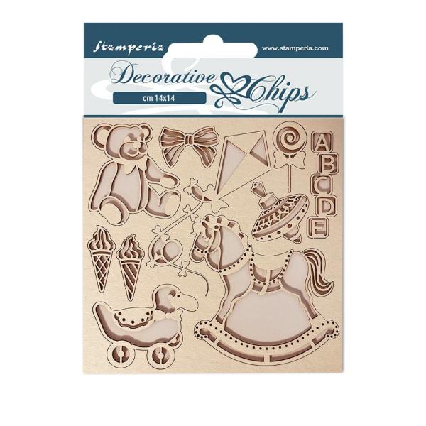 Stamperia - Holzteile 14x14 cm "Daydream Kite" Decorative Chips