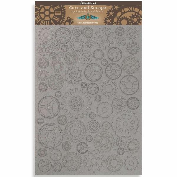 Stamperia - Stanzteile aus Graupappe "Sir Vagabond Gears Small" Greyboard Die Cuts