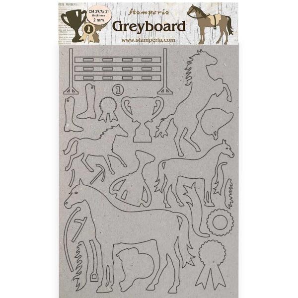 Stamperia - Stanzteile aus Graupappe "Romantic Horses Trophy" Greyboard Die Cuts