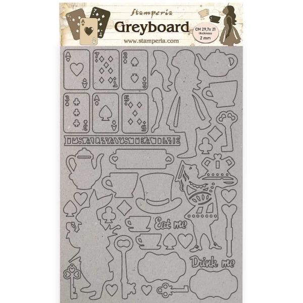 Stamperia - Stanzteile aus Graupappe "Alice Elements" Greyboard Die Cuts