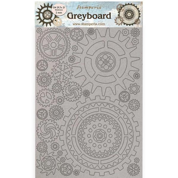 Stamperia - Stanzteile aus Graupappe "Lady Vagabond Lifestyle Gears Gauge" Greyboard Die Cuts