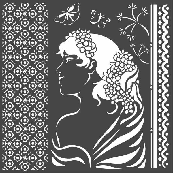 Stamperia - Schablone 18x18cm "Lady Side" Stencil  