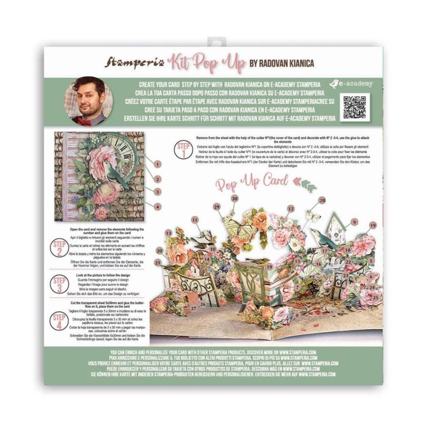 Stamperia - Designpapier "House of Roses" Pop Up Kit 12x12 Inch - 3 Bogen
