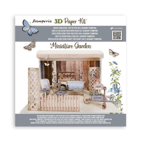 Stamperia - Designpapier "Romantic Garden House" Pop Up Kit 12x12 Inch - 2 Bogen