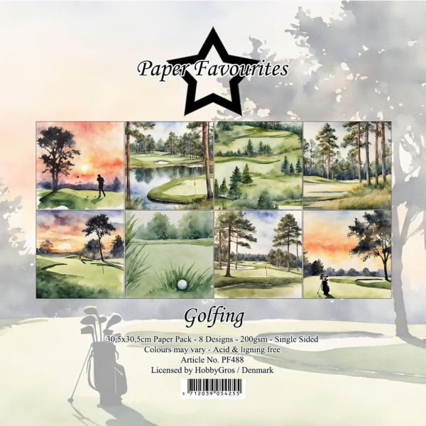 Paper Favourites - Designpapier "Golfing" Paper Pack 12x12 Inch 8 Bogen