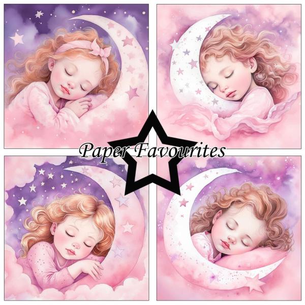 Paper Favourites - Designpapier "Sleeping Girl & Boy" Paper Pack 12x12 Inch 8 Bogen