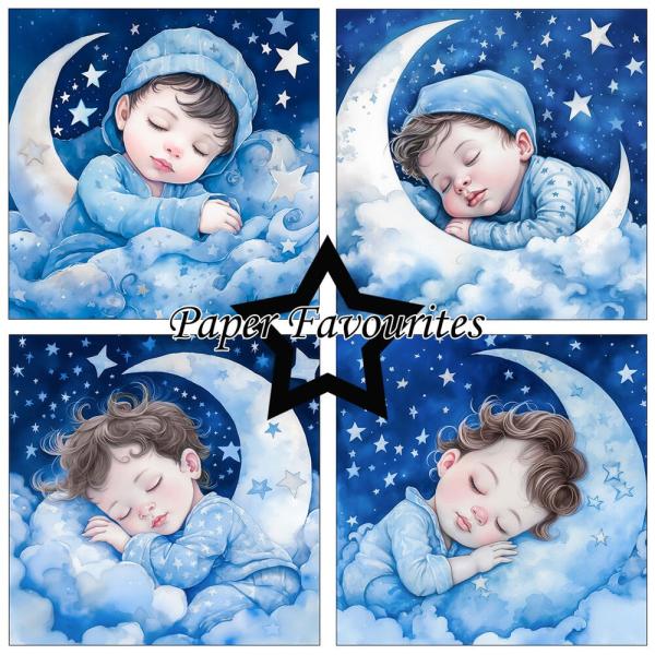 Paper Favourites - Designpapier "Sleeping Girl & Boy" Paper Pack 12x12 Inch 8 Bogen