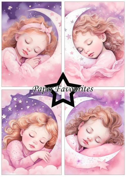 Paper Favourites - Designpapier "Sleeping Girl & Boy" Paper Pack A5 - 24 Bogen