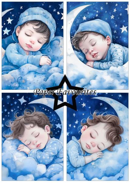 Paper Favourites - Designpapier "Sleeping Girl & Boy" Paper Pack A5 - 24 Bogen