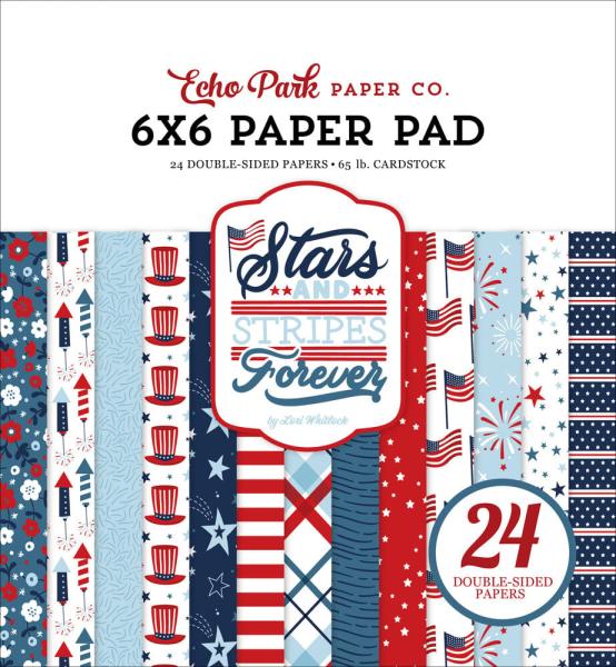 Echo Park - Designpapier "Stars And Stripes Forever" Paper Pack 6x6 Inch - 24 Bogen