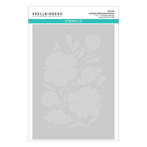 Spellbinders - Glimmer Hot Foil Plate & Stencil Bundle "Glimmering Peonies"