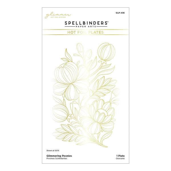 Spellbinders - Glimmer Hot Foil Plate & Stencil Bundle "Glimmering Peonies"