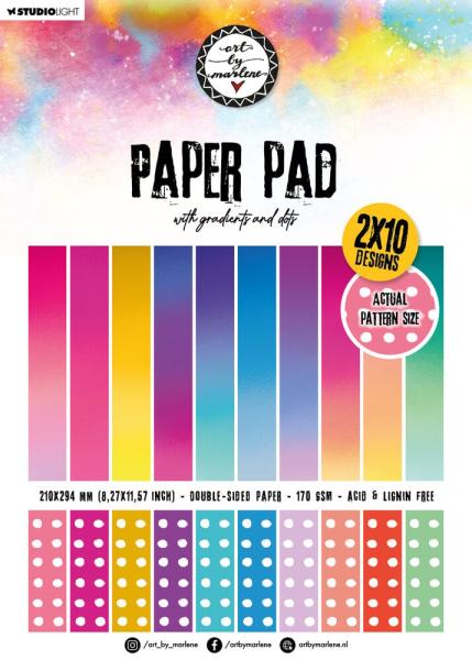 Art By Marlene - Designpapier "Gradients And Dots" Paper Pack A4 - 20 Bogen