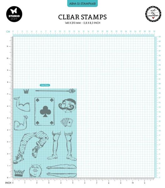 Art By Marlene - Stempelset "Playing Card Men" Signature Collection Clear Stamps