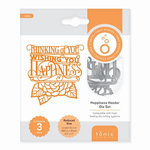 Tonic Studios - Stanzschablone "Happiness header" Dies 