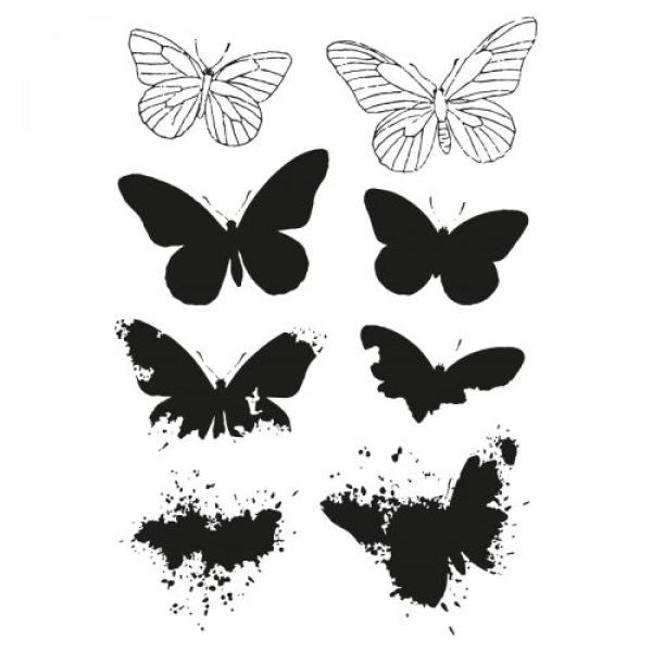 Sizzix - Stanzschablone & Stempelset "Painted Pencil Butterflies" Framelits Craft Dies & Clear Stamps by 49 and Market