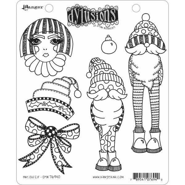 Ranger Ink - Stempelset "Any old elf" Dylusions Cling Stamp 