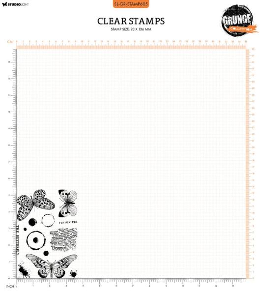 Studio Light - Stempelset "The Butterflies" Clear Stamps Grunge Collection