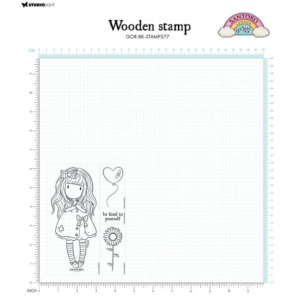 Studio Light Gorjuss - Holzstempel "Be Kind to Yourself" Wooden Stamp Set - 4 Stempel