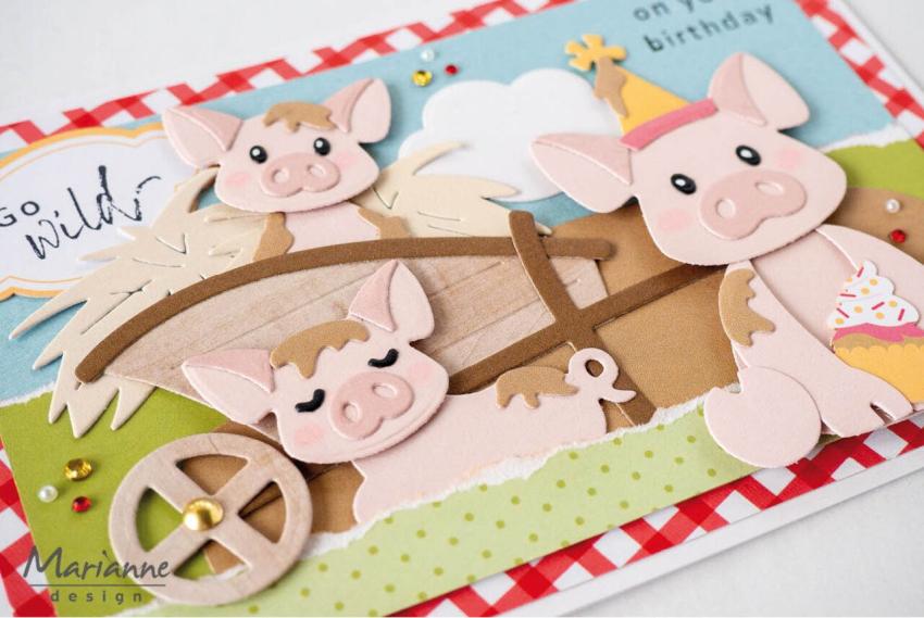 Marianne Design - Präge- und Stanzschalone "Eline's Pig Family" Collectables Dies