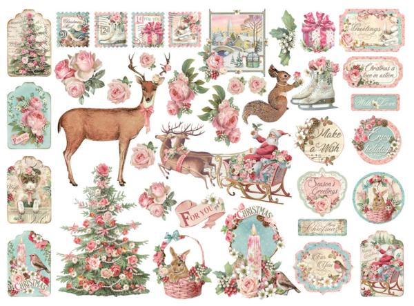 Stamperia - Stanzteile "Pink Christmas" Die Cuts