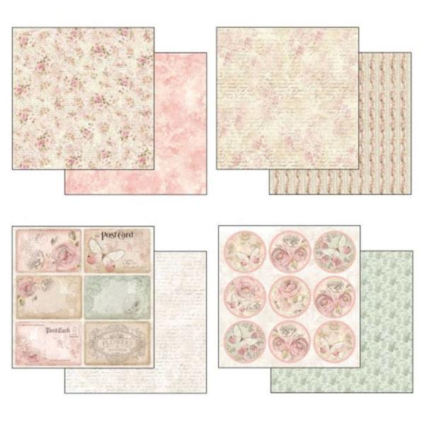 Stamperia - Designpapier "Shabby Rose" Paper Pack 12x12 Inch - 10 Bogen