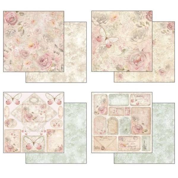 Stamperia - Designpapier "Shabby Rose" Paper Pack 12x12 Inch - 10 Bogen