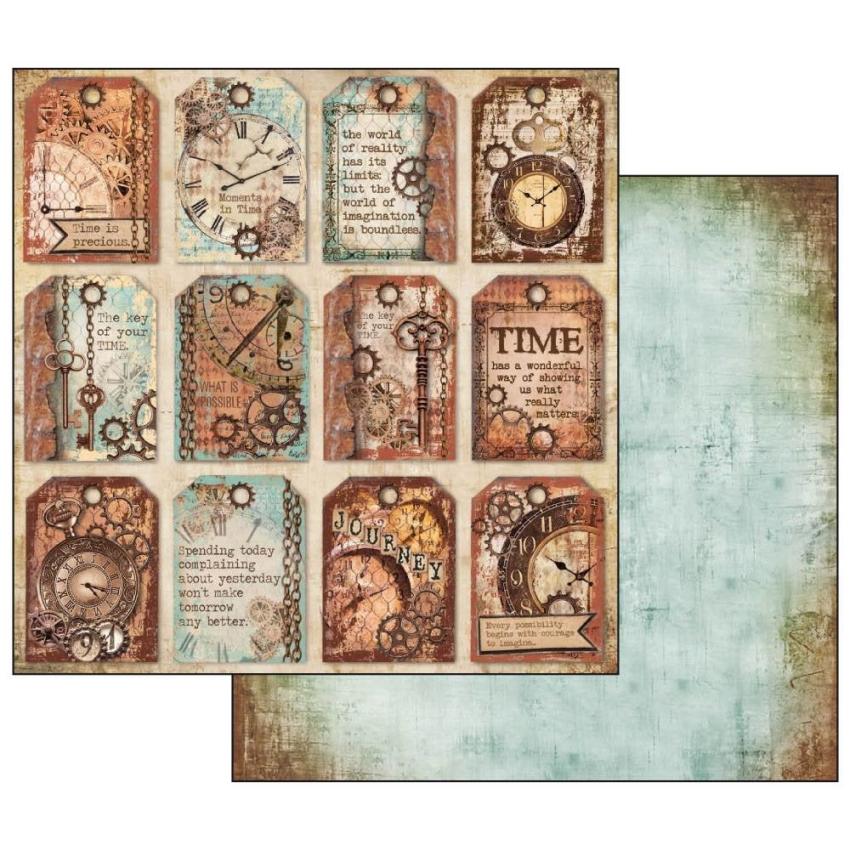 Stamperia - Designpapier "Clockwise" Paper Pack 12x12 Inch - 10 Bogen