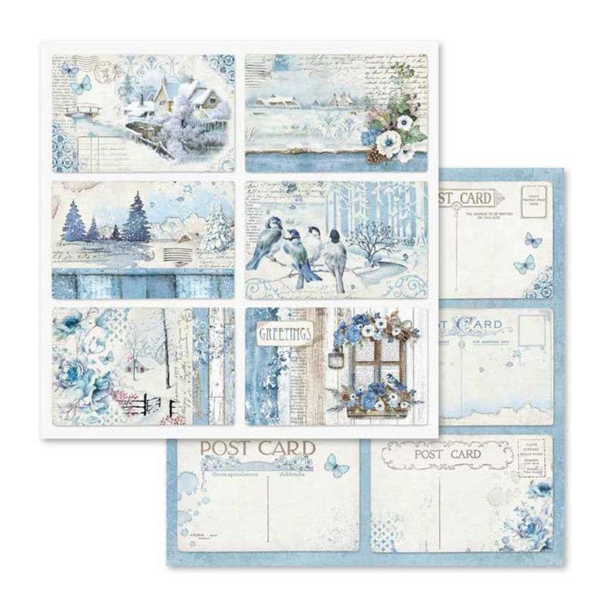 Stamperia - Designpapier "Blue Land" Paper Pack 12x12 Inch - 10 Bogen