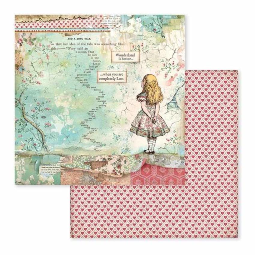 Stamperia - Designpapier "Alice" Paper Pack 12x12 Inch - 10 Bogen