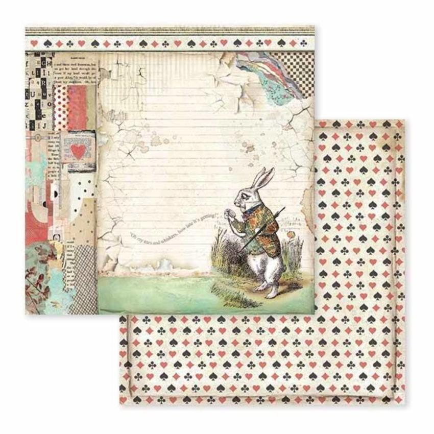 Stamperia - Designpapier "Alice" Paper Pack 12x12 Inch - 10 Bogen