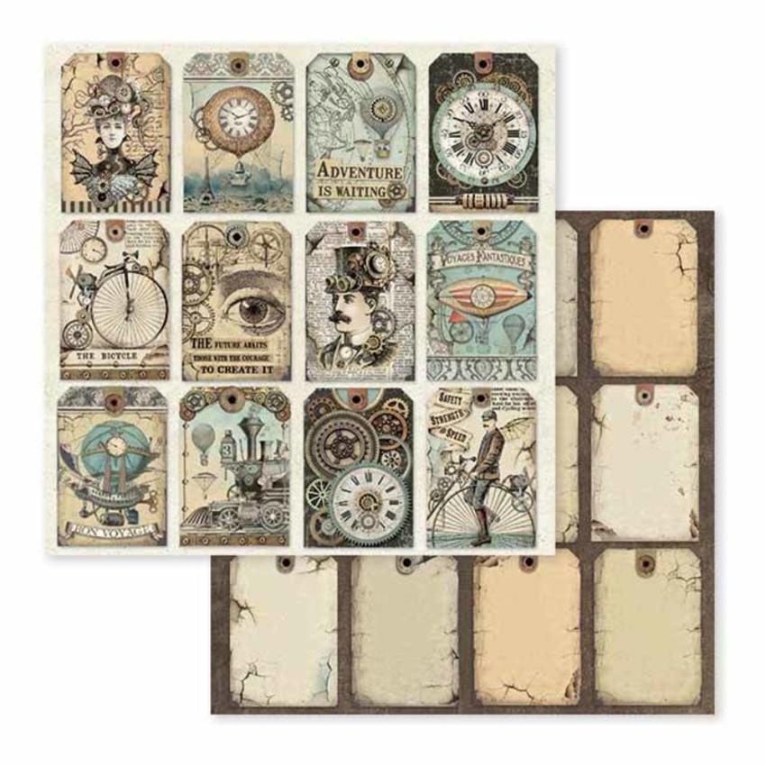 Stamperia - Designpapier "Voyages Fantastiques" Paper Pack 12x12 Inch - 10 Bogen