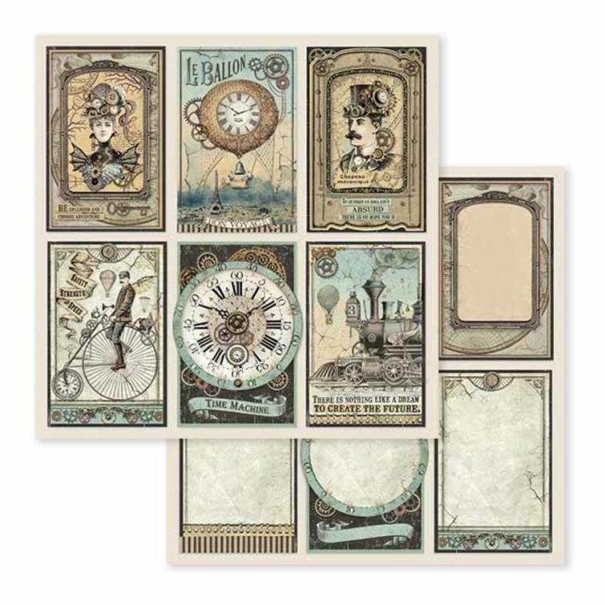 Stamperia - Designpapier "Voyages Fantastiques" Paper Pack 12x12 Inch - 10 Bogen