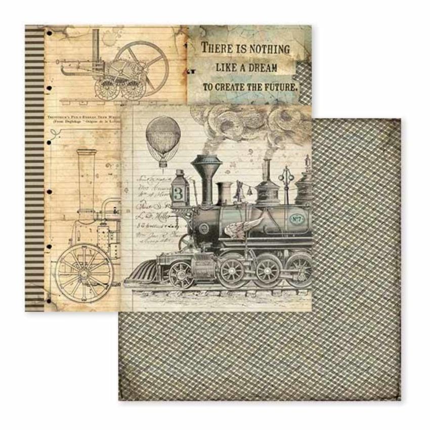 Stamperia - Designpapier "Voyages Fantastiques" Paper Pack 12x12 Inch - 10 Bogen