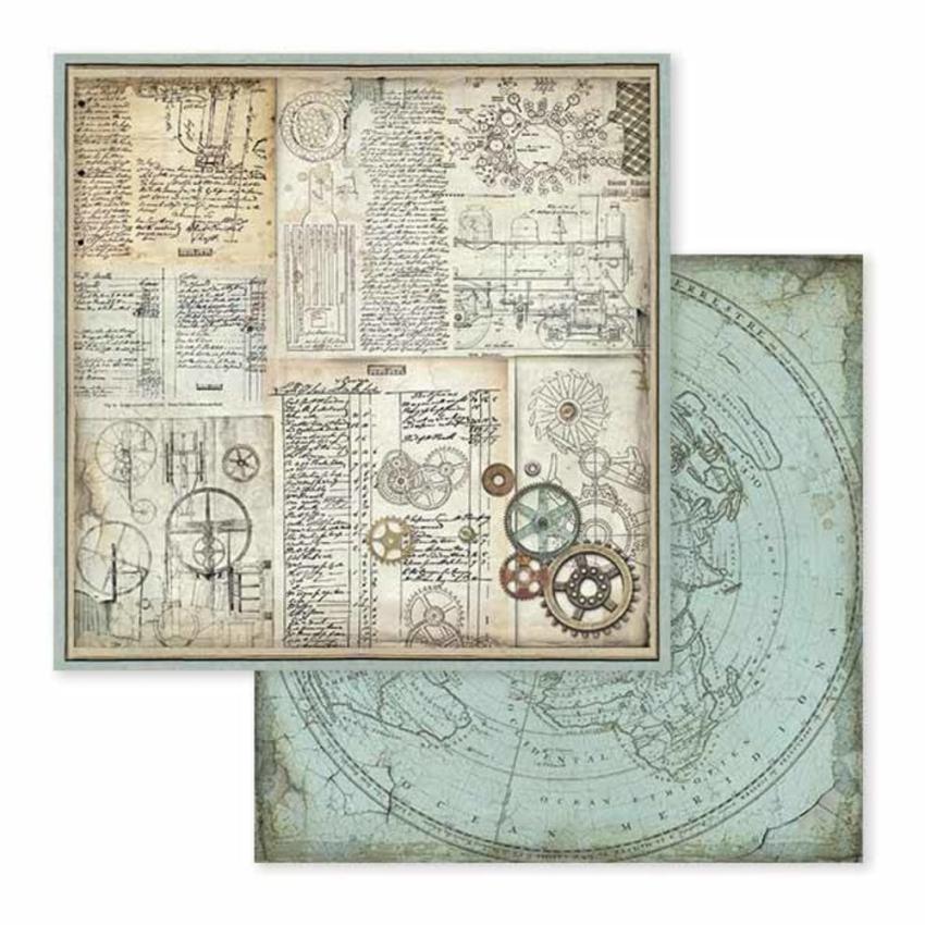 Stamperia - Designpapier "Voyages Fantastiques" Paper Pack 12x12 Inch - 10 Bogen