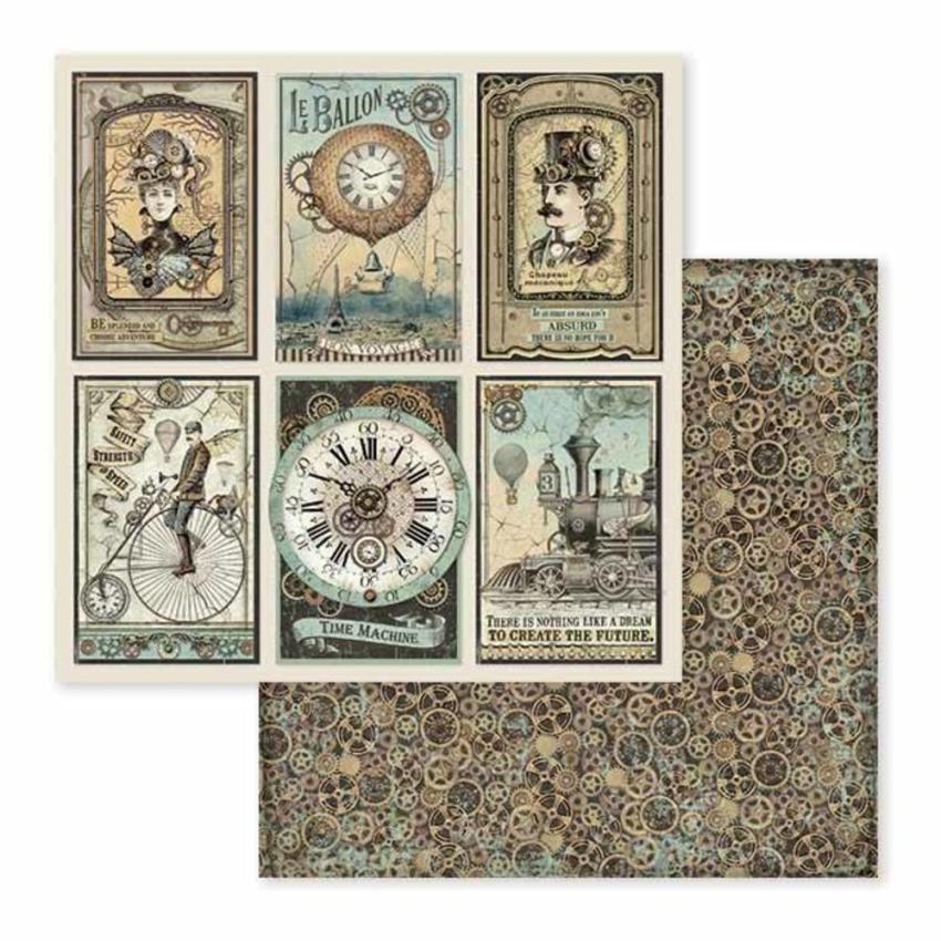 Stamperia - Designpapier "Voyages Fantastiques" Paper Pack 12x12 Inch - 10 Bogen