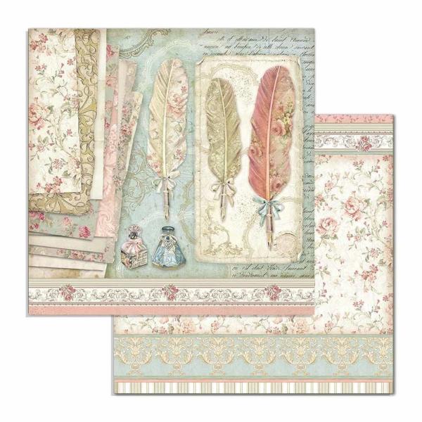 Stamperia - Designpapier "Princess Feathers" Paper Sheets 12x12 Inch - 10 Bogen