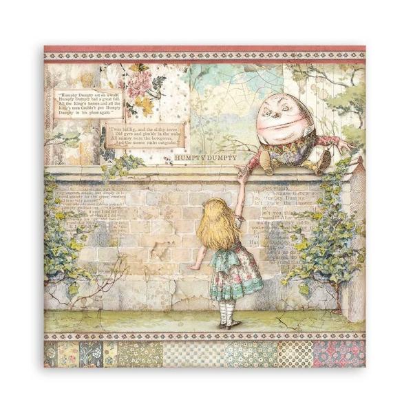 Stamperia - Designpapier "Alice Humpty Dumpty" Paper Sheets 12x12 Inch - 10 Bogen