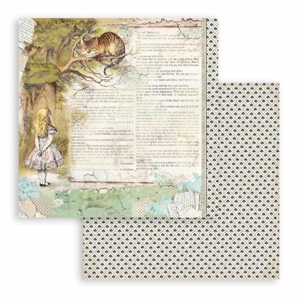 Stamperia - Designpapier "Alice in Wonderland and Through the Looking Glass" Maxi Paper Pack 12x12 Inch - 10 Bogen