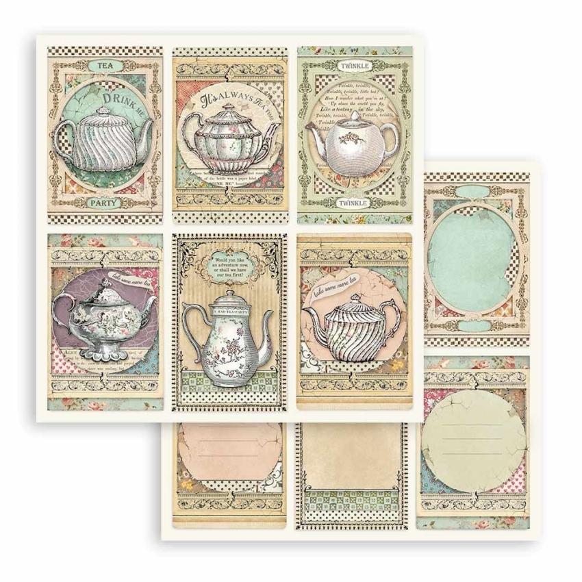 Stamperia - Designpapier "Alice in Wonderland and Through the Looking Glass" Maxi Paper Pack 12x12 Inch - 10 Bogen